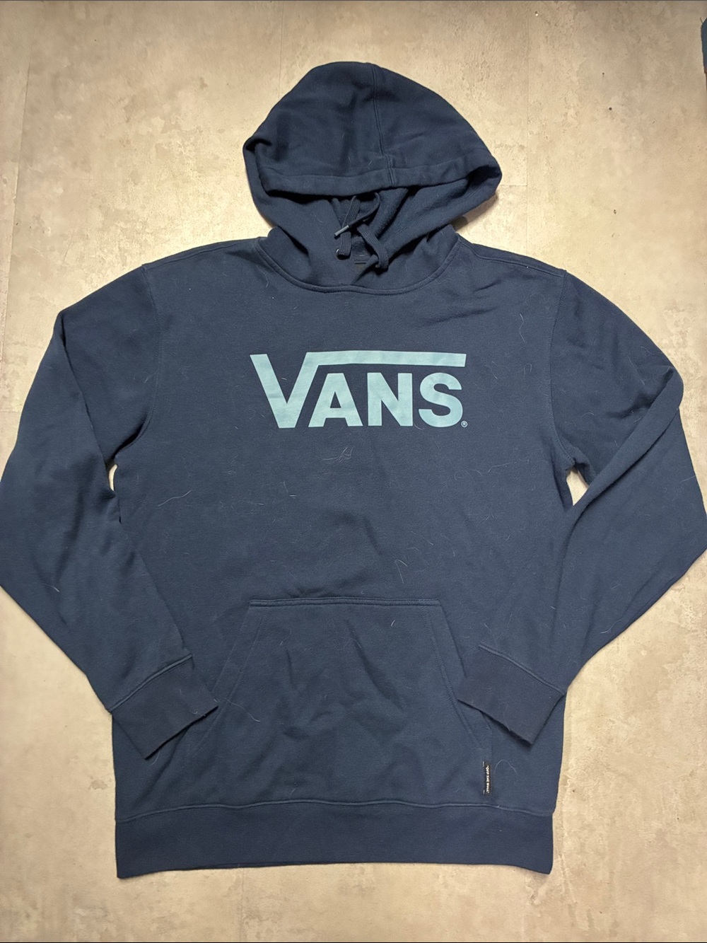 Vans Navy Blue Hoodie with Light Blue Logo